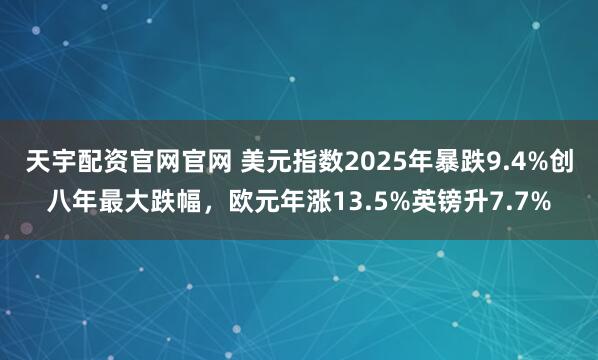天宇配资官网官网 美元指数2025年暴跌9.4%创八年最大跌幅，欧元年涨13.5%英镑升7.7%